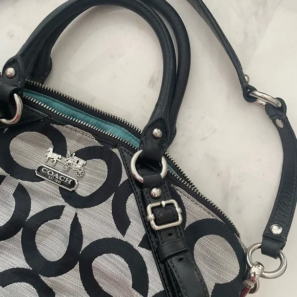 Coach Black and Gray Signature Tote Bag - Picture 4 of 5